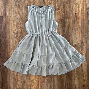 Wishlist Apparel Sleeveless Dress Womens Med Blue-Gray Knee Length V-Neck w/Tie